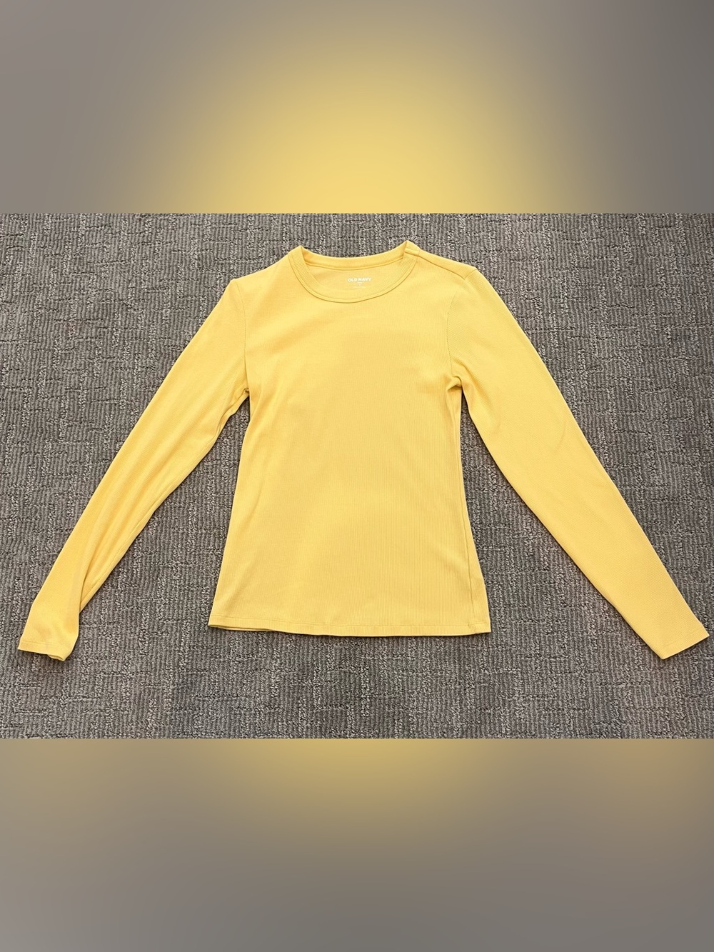 Old Navy Bright Yellow Ribbed Long Sleeve Tee